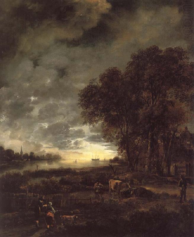 A Landscape with a River at Evening, Aert van der Neer